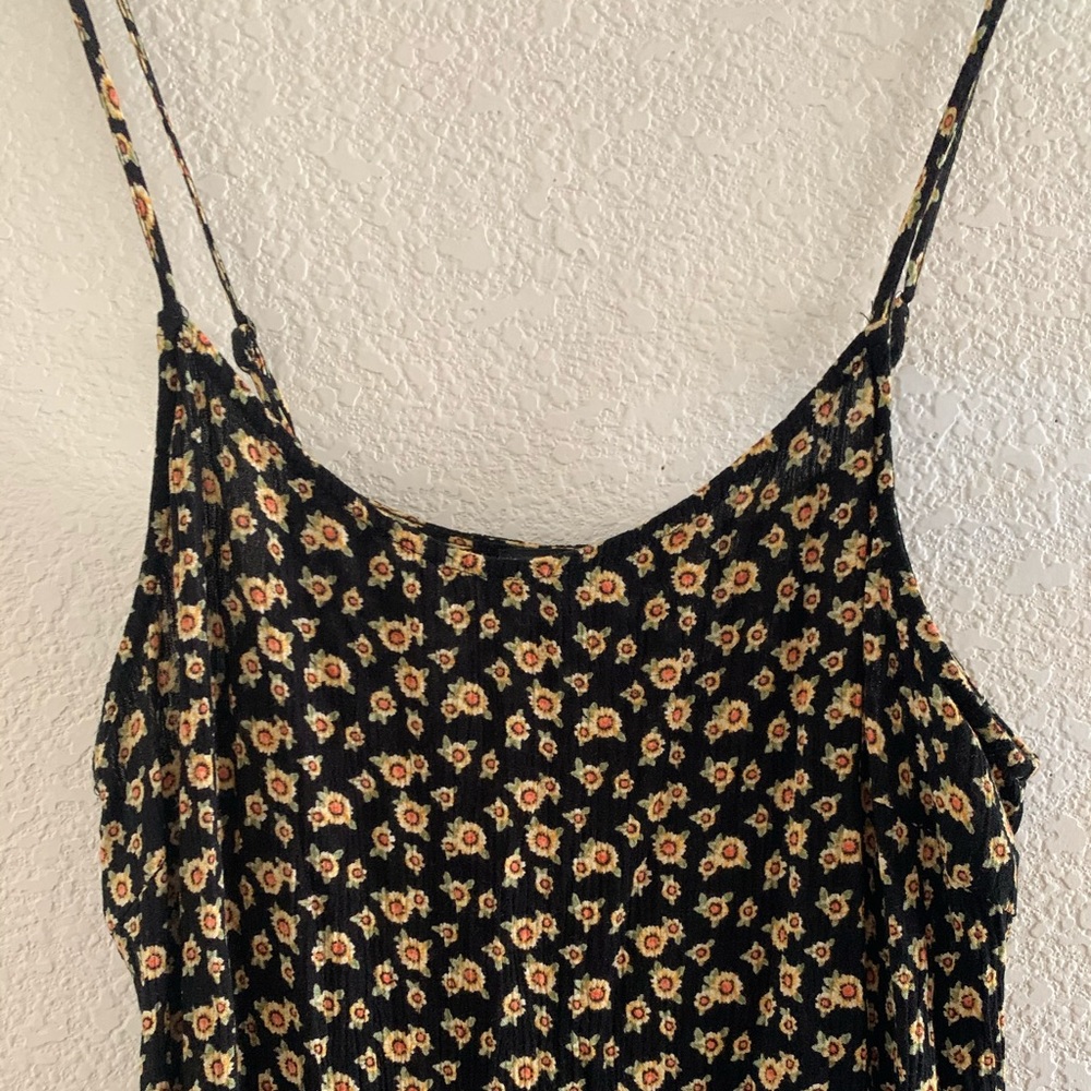 Yellow and black Sunflower dress Large